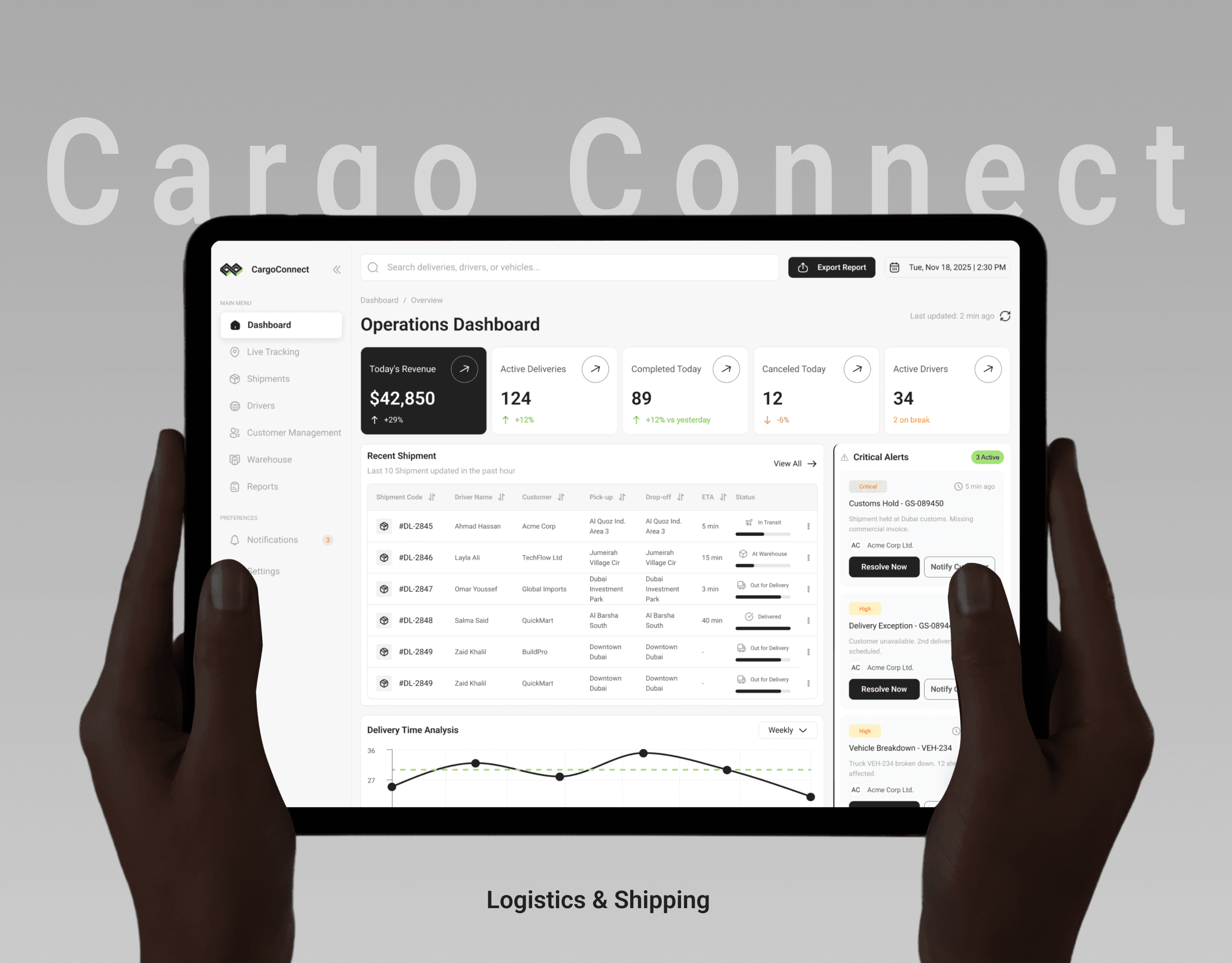 CargoConnect — Operations Dashboard